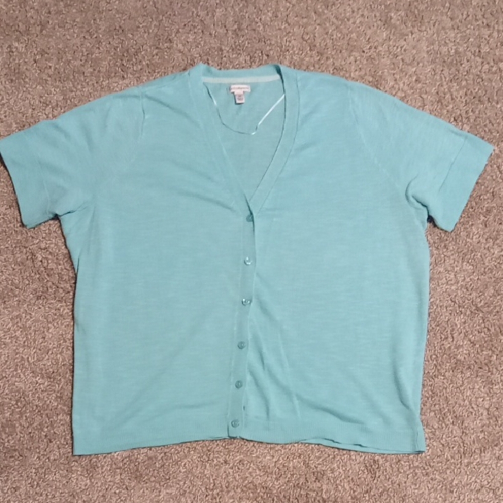 Teal Button-Up Cardigan